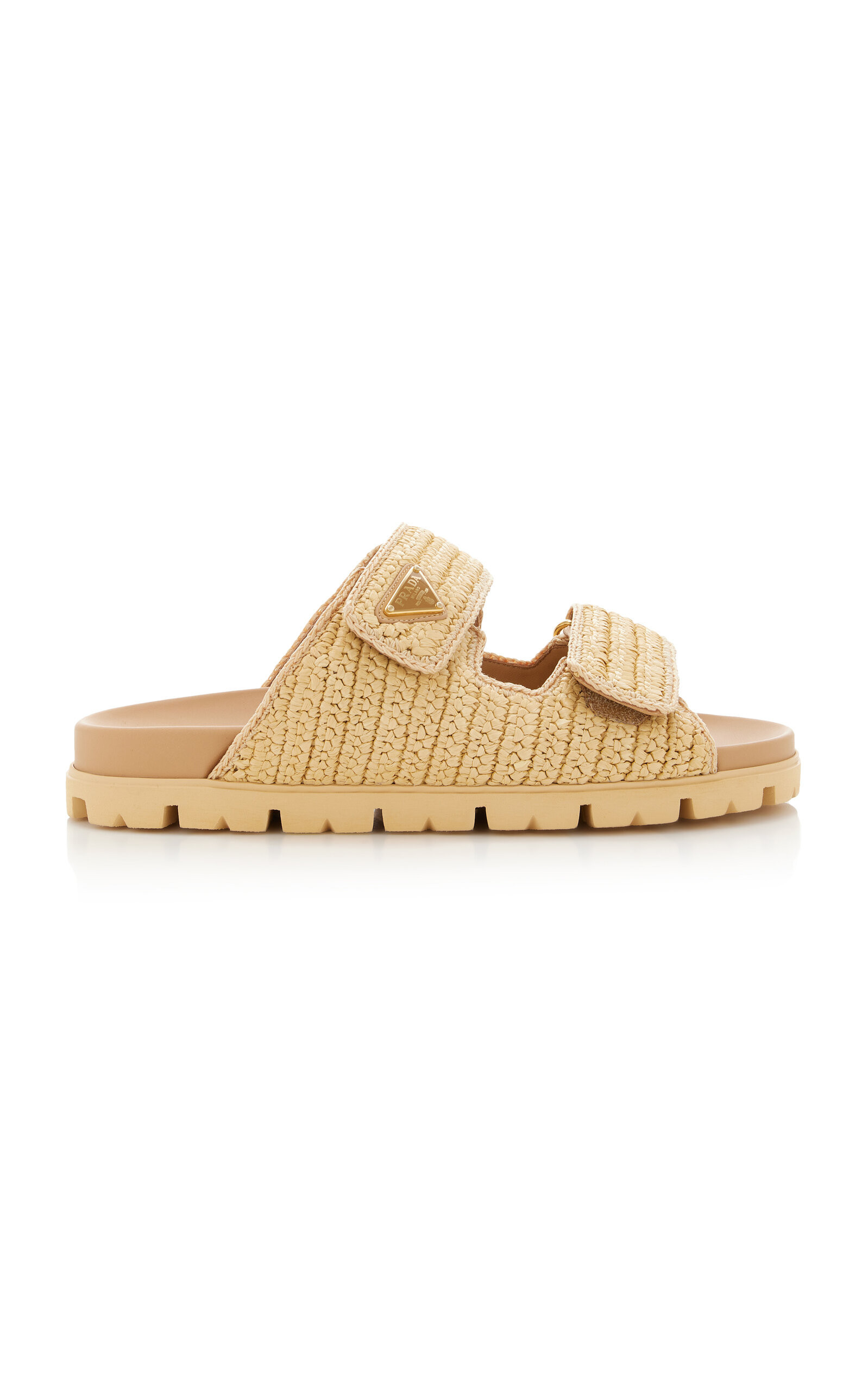 Prada - Woven Raffia Sandals - Tan - IT 41 - Moda Operandi | Moda Operandi (Global)
