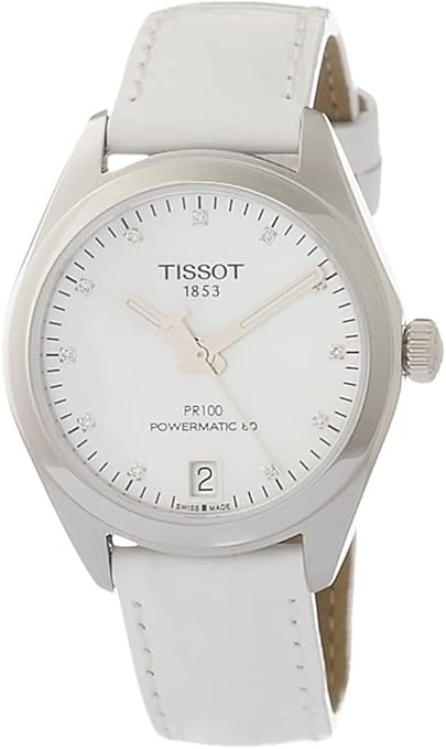 Tissot Womens PR 100 Auto Lady Swiss Automatic Watch, White, Leather,16 (T1012071611600) | Amazon (US)