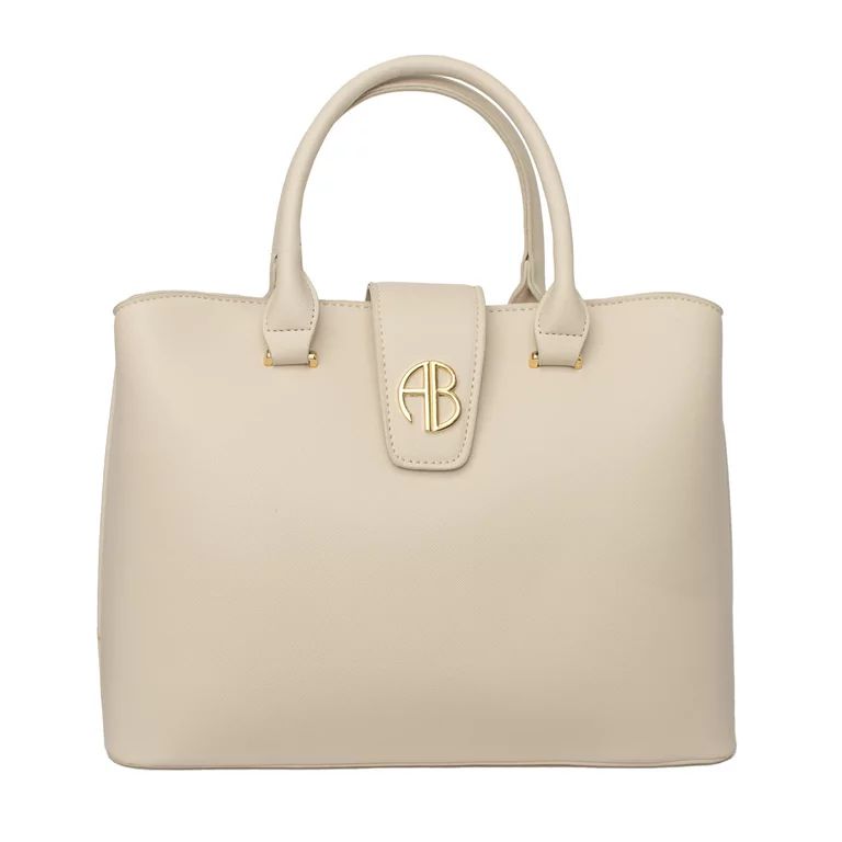 Alexis Bendel Women’s Cream Saffiano Leather Satchel Everyday Handbag withCrossbody Strap | Walmart (US)