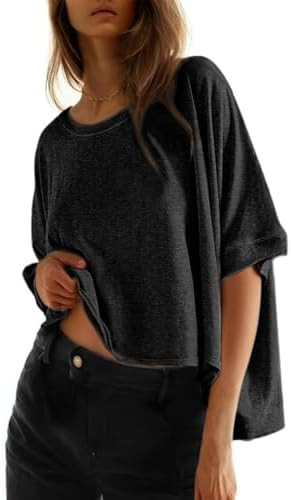 Dokotoo Shirts 2026 Women T Shirts for Women Loose Oversized Tops Basic Tee | Summer Fall,Short S... | Amazon (US)