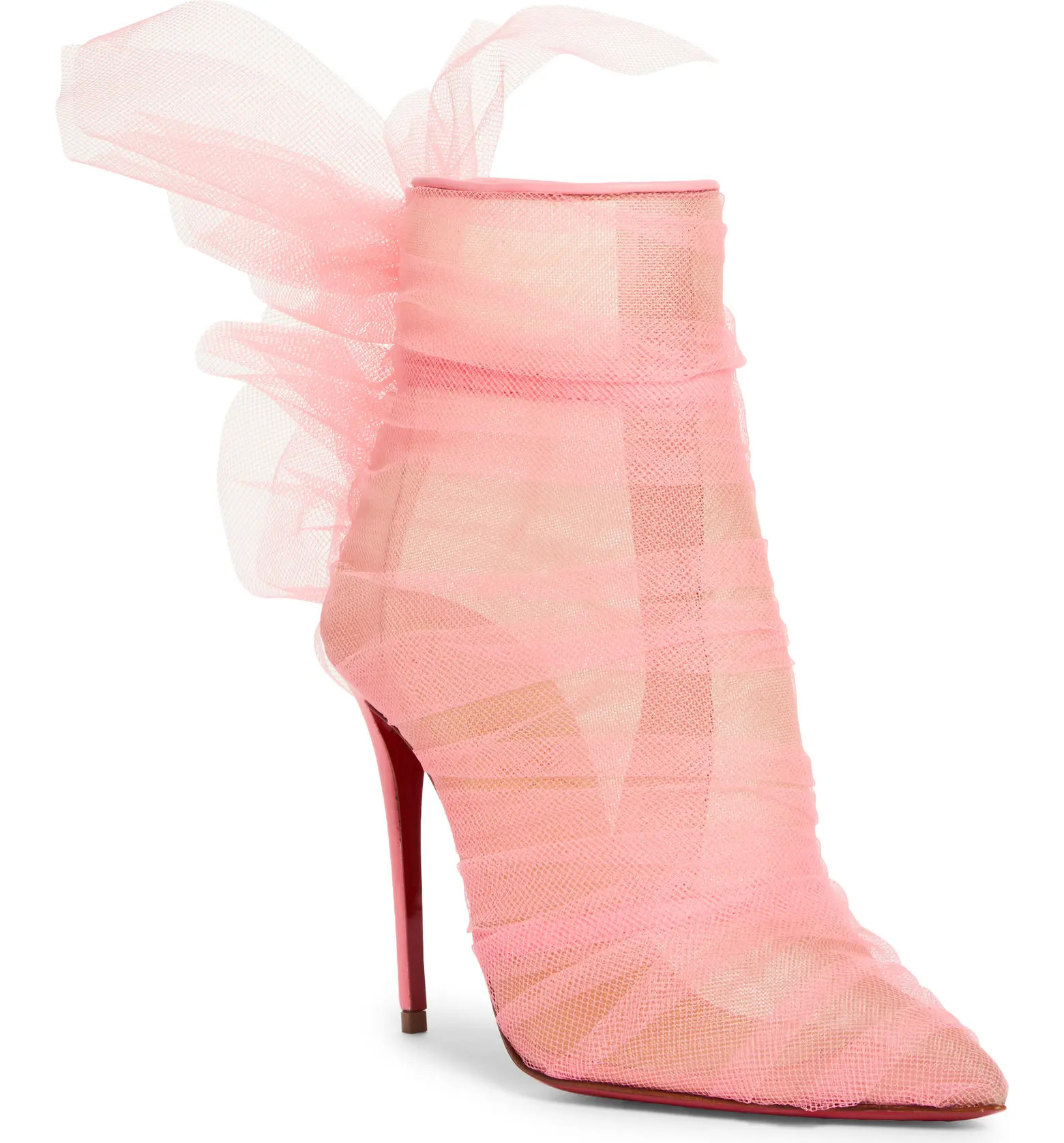 Christian Louboutin Libelli Tulle Pointed Toe Bootie | Nordstrom | Nordstrom