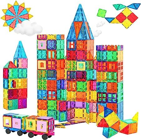 Magnetic Tiles, Magnetic Blocks for Kids, Magnet Building Set, Stacking Blocks, Preschool Stem Co... | Amazon (US)