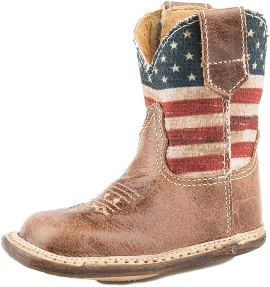 ROPER Infant Boys Cowbaby Patriotic Square Toe Casual Boots Ankle - Brown | Amazon (US)