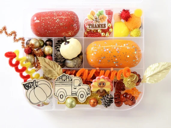 Fall Playdough Kit Fall Sensory Bin Fall Thanksgiving - Etsy | Etsy (US)