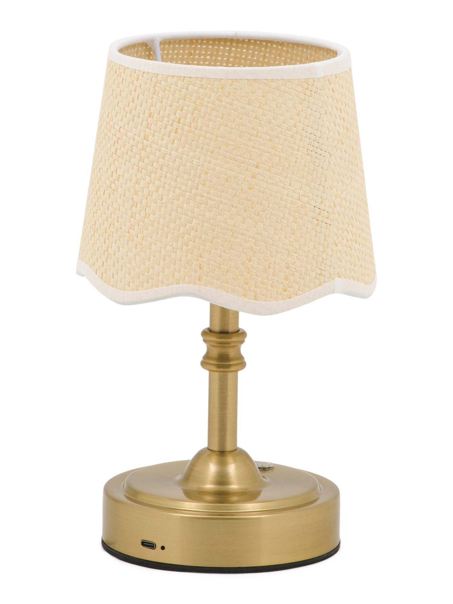 10in Scalloped Fabric Shade Rechargeable Lamp | Lighting | Marshalls | Marshalls