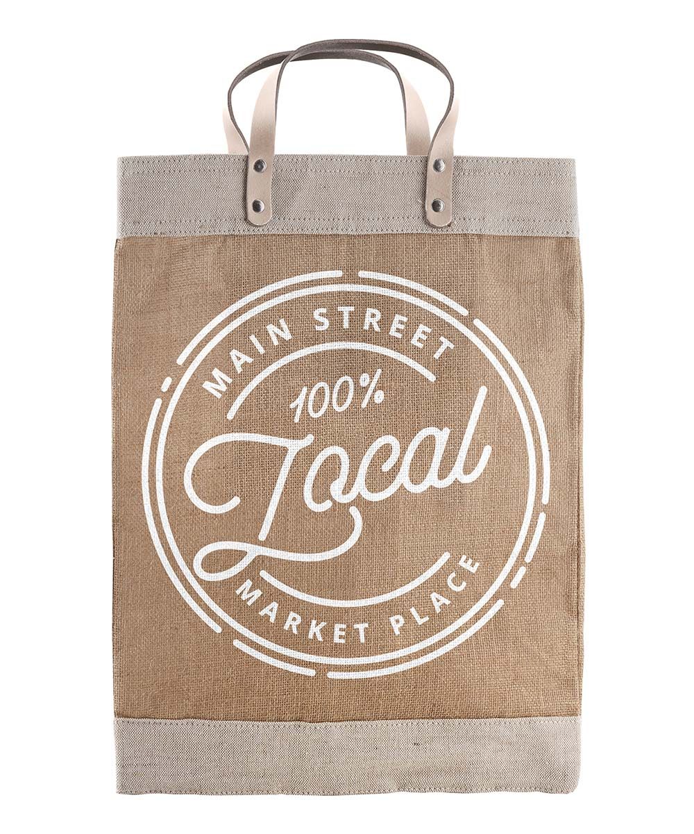 Santa Barbara Design Studio Kitchen Totebags - Brown '100% Local' Shopper | Zulily