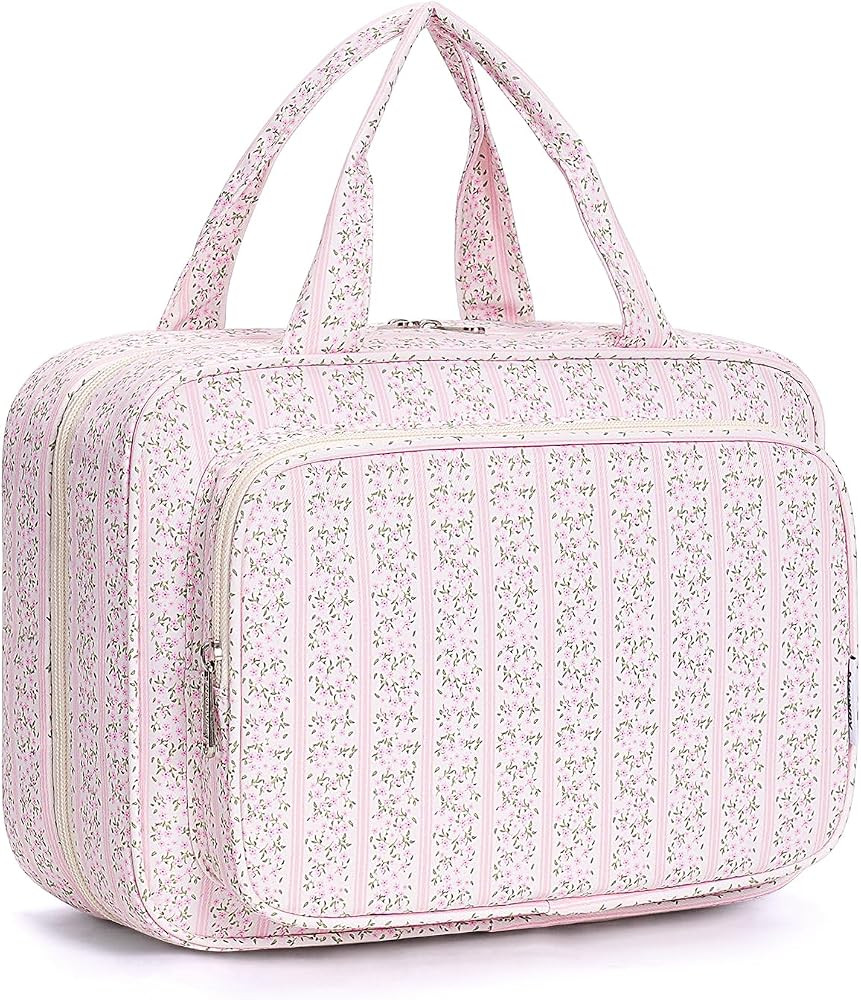Narwey Travel Toiletry Bag for Women Large Hanging Makeup Bag Organizer Toiletries Bag for Full S... | Amazon (US)