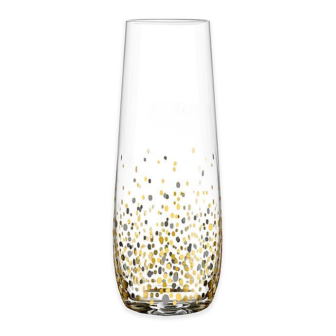 Fitz and Floyd® Confetti Stemless Champagne Flutes in Black/Gold (Set of 4) | Bed Bath & Beyond