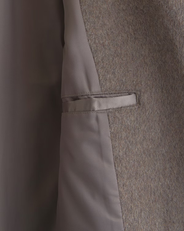 A&F Carrie Wool-Blend Trench Coat | Abercrombie & Fitch (US)