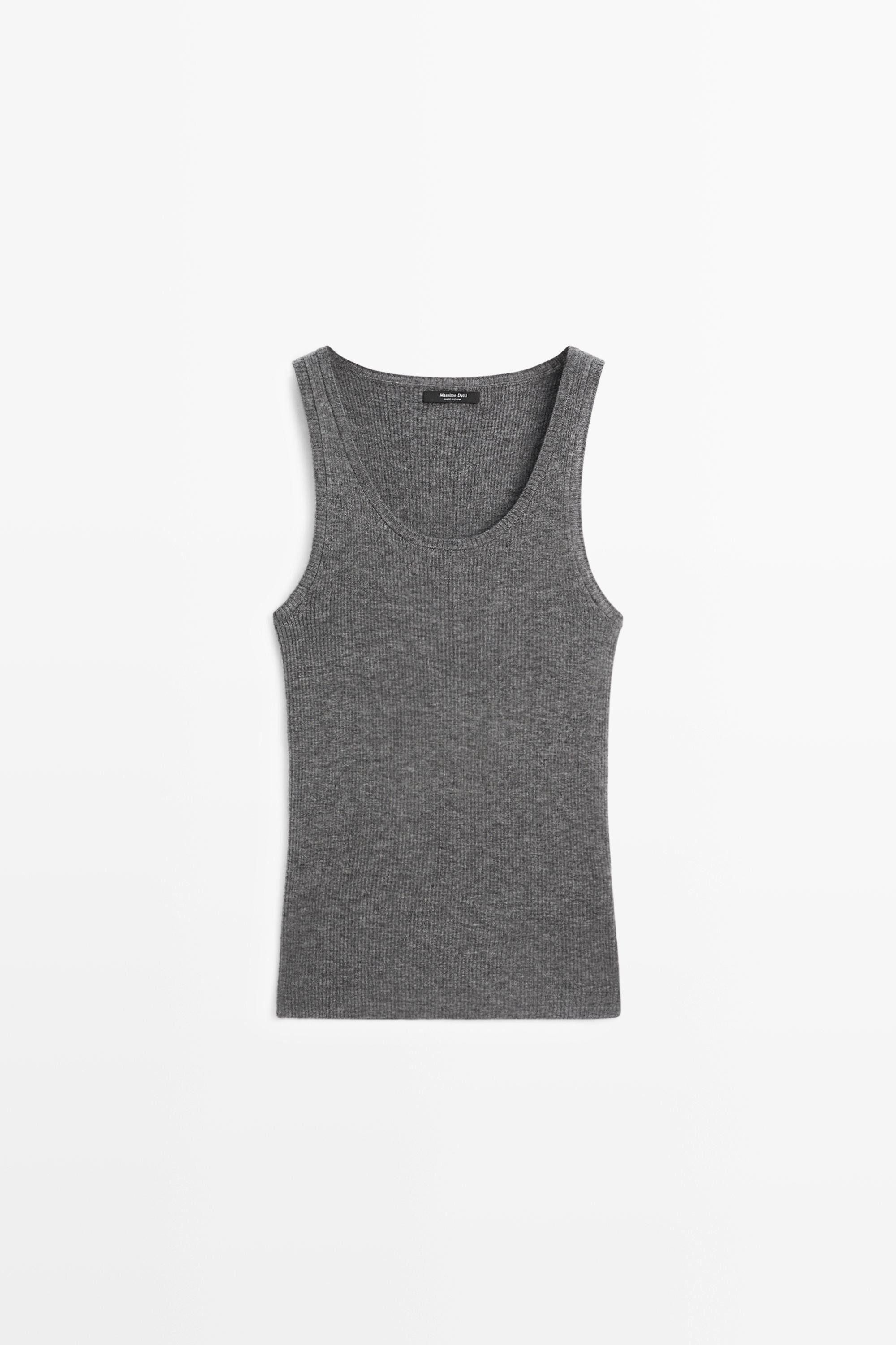 Ribbed knit top | Massimo Dutti UK
