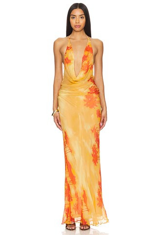 Lovers and Friends Raven Maxi Dress in Orange Sunset from Revolve.com | Revolve Clothing (Global)