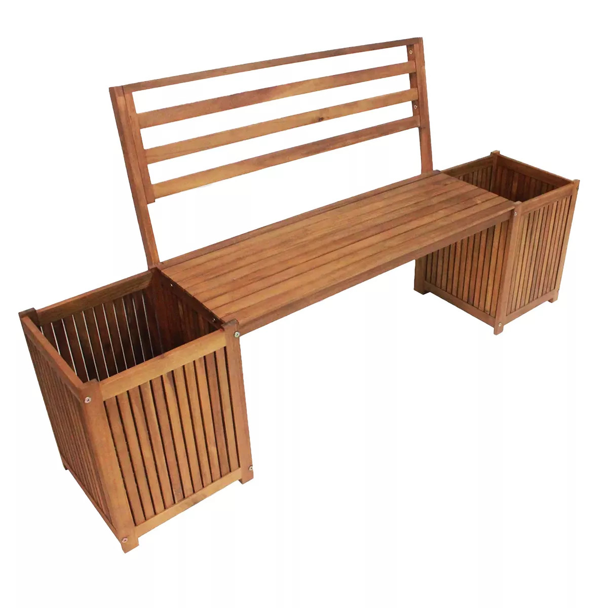 Leigh Country Multifunctional Durable Stained Finish Hardwood Bench with Planter Boxes, Hardware,... | Target