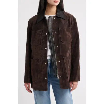 Avec Les Filles Suede Barn Coat in Wood at Nordstrom, Size X-Small | Nordstrom