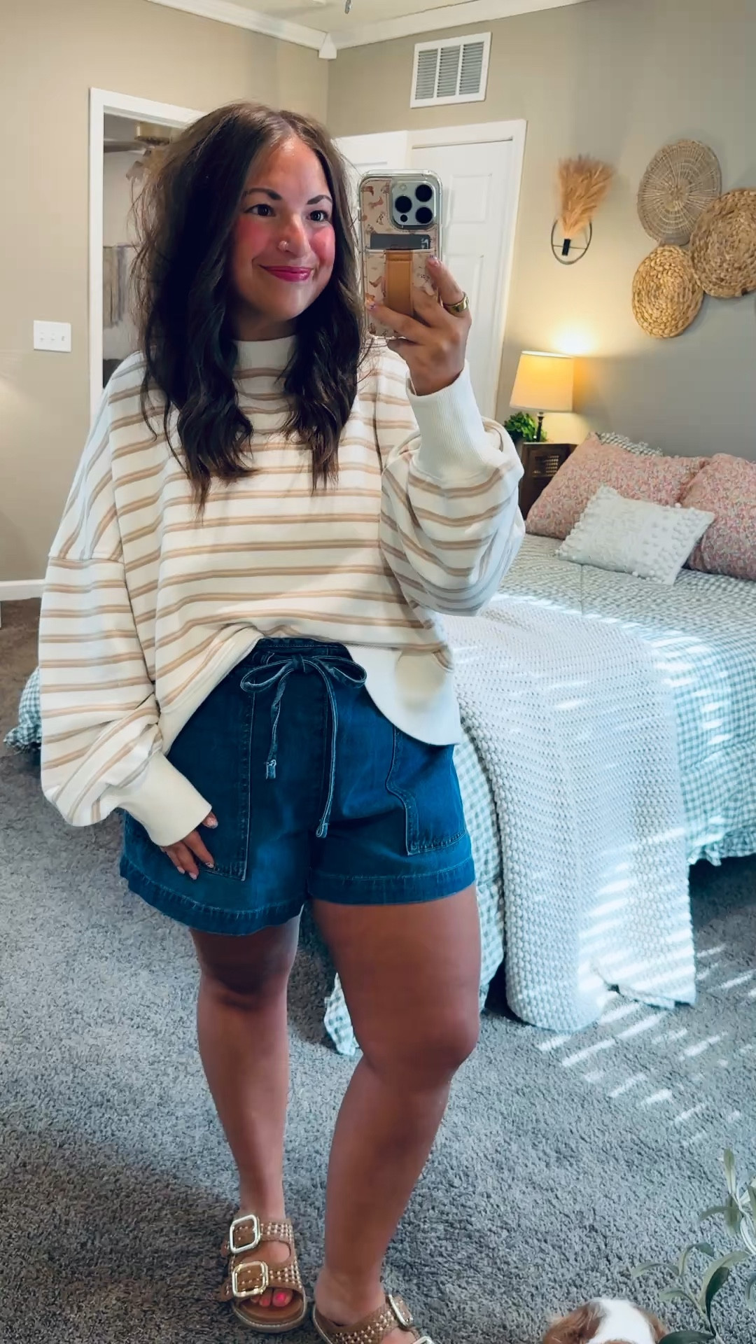 Loving this crew neck + denim shorts weather ☀️ The easiest combo for casual summer days—cute, comfy, and effortless!

sandals: fit true to size // wearing a 5
shorts: fit true to size // wearing a large
crewneck: fits oversized // wearing a large 

 #LTKootd #LTKMidsize