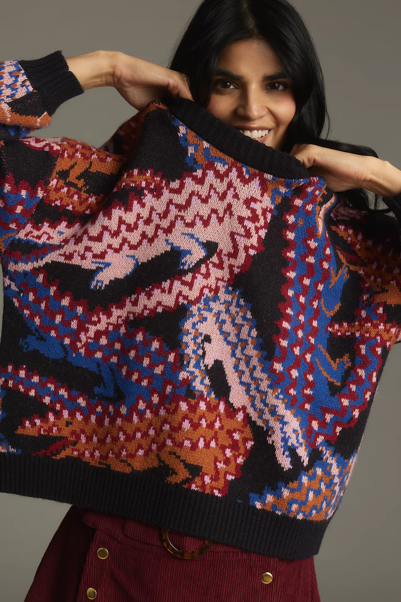 Farm Rio Patterned Pullover Sweater | Anthropologie (US)