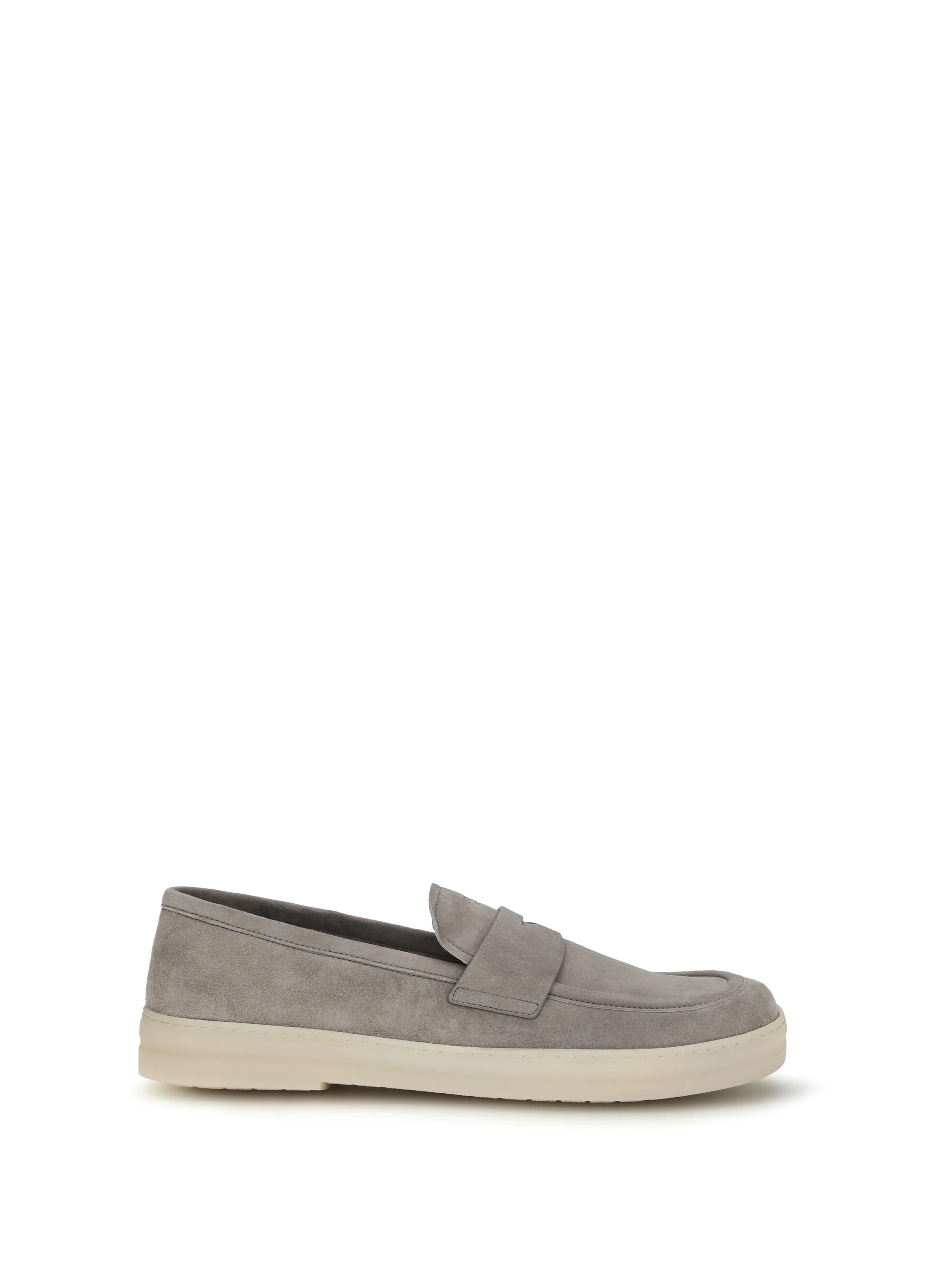 Prada Suede Loafer — Gray | Italist Inc.