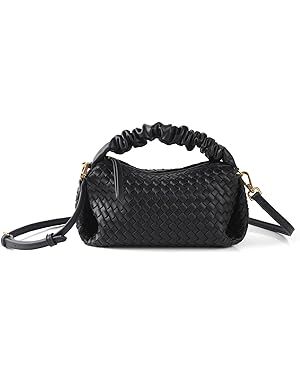 Woven Handbags For Women, Vegan Leather Crossbody Bag With Detachable Strap Shoulderbag, Weave Wr... | Amazon (US)