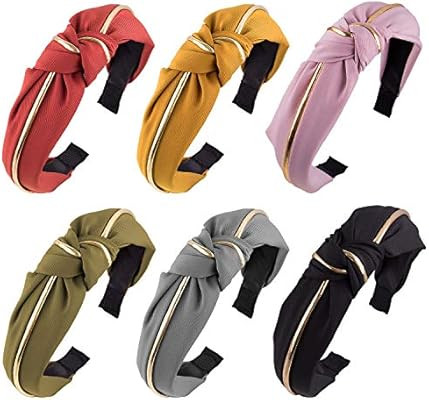 Duufin 6 Pcs Wide Headbands Knotted Headbands Twisted Knot Head Band Top Knot Hairband Corss Knot... | Amazon (US)