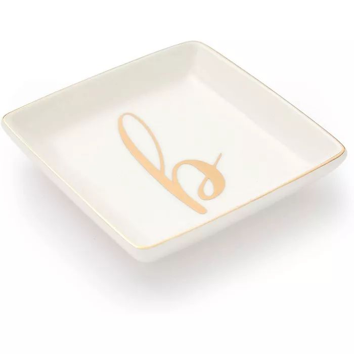 Juvale Letter B Ceramic Trinket Tray, Monogram Initials Jewelry Dish for Ring (4 Inches) | Target