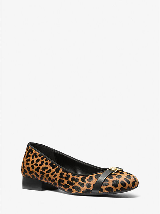 Mindy Flex Leopard Print Calf Hair Ballet Flat | Michael Kors CA