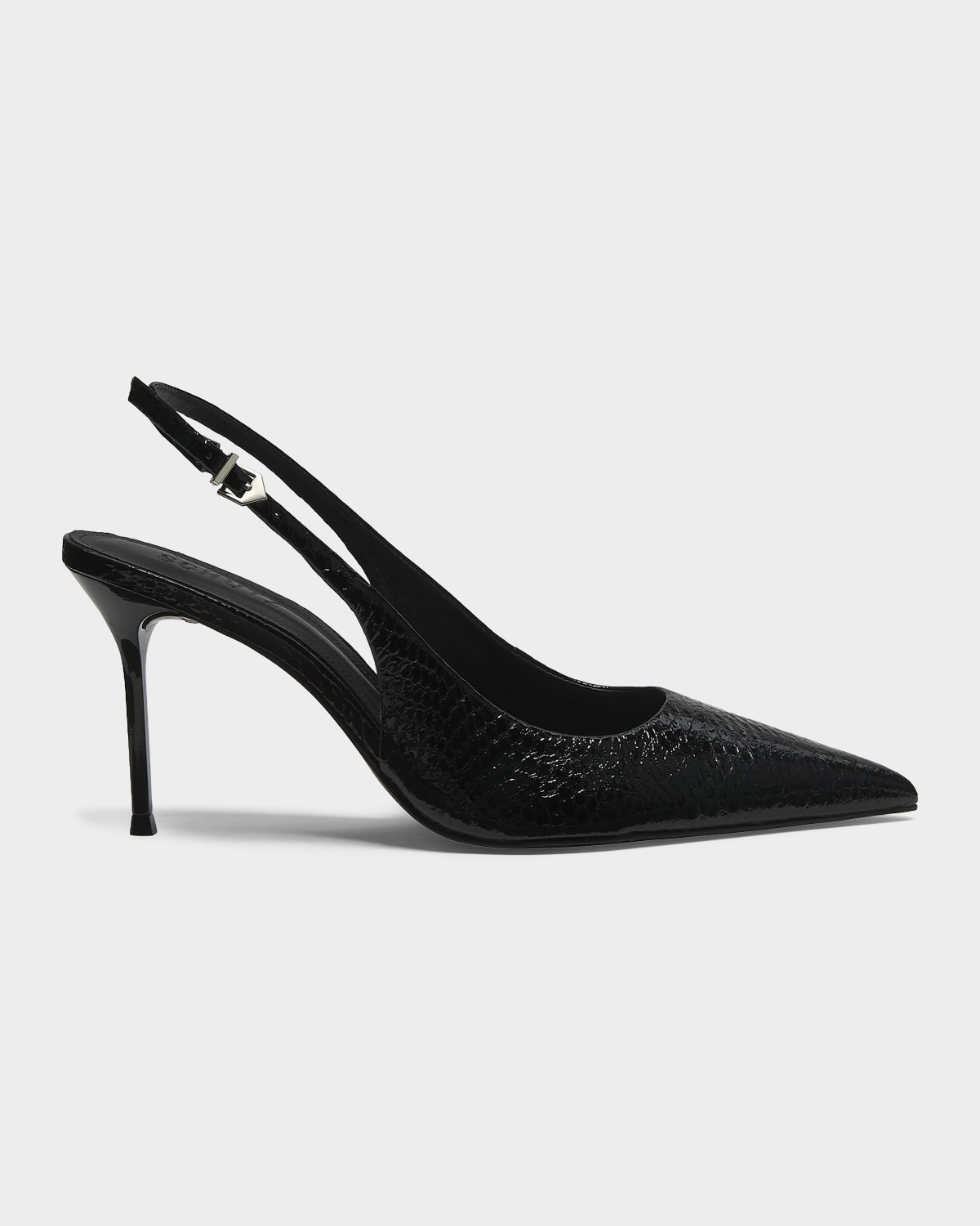 90mm Paola Snake-Embossed Leather Slingback Pumps | Neiman Marcus
