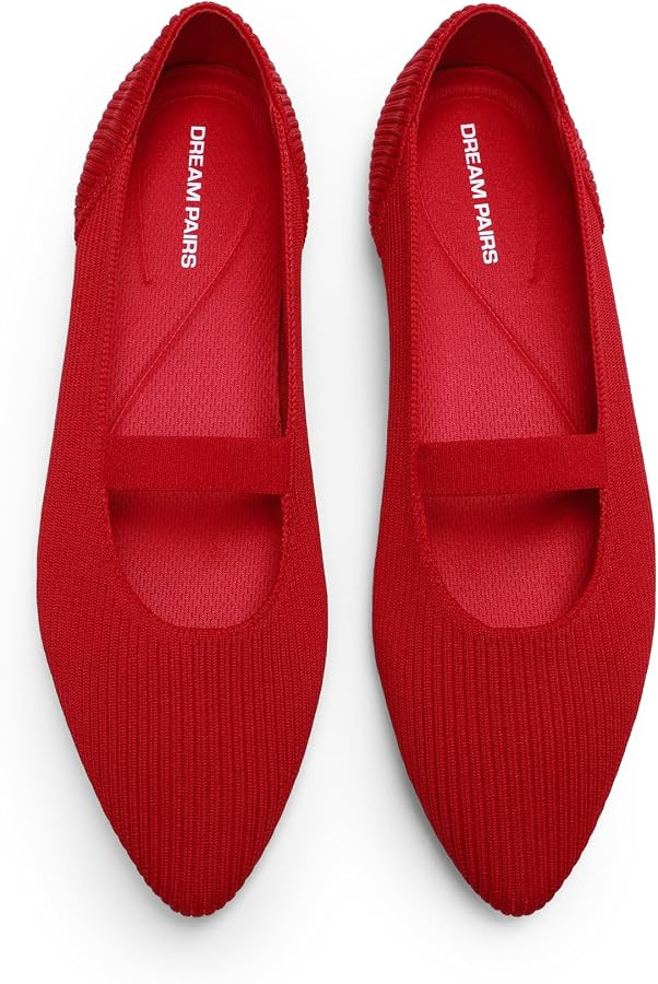 DREAM PAIRS Women's Pointed Toe Dressy Mary Jane Flats | Amazon (US)