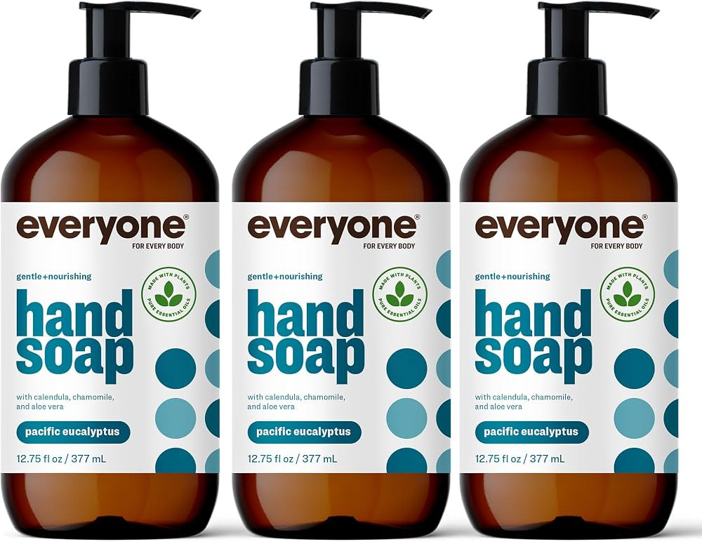 Everyone Liquid Hand Soap, 12.75 Ounce (Pack of 3), Pacific Eucalyptus, Plant-Based Cleanser with... | Amazon (US)