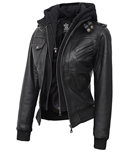 Blingsoul Biker Leather Jacket Women | [1313622] Edinburgh Black, S | Amazon (US)