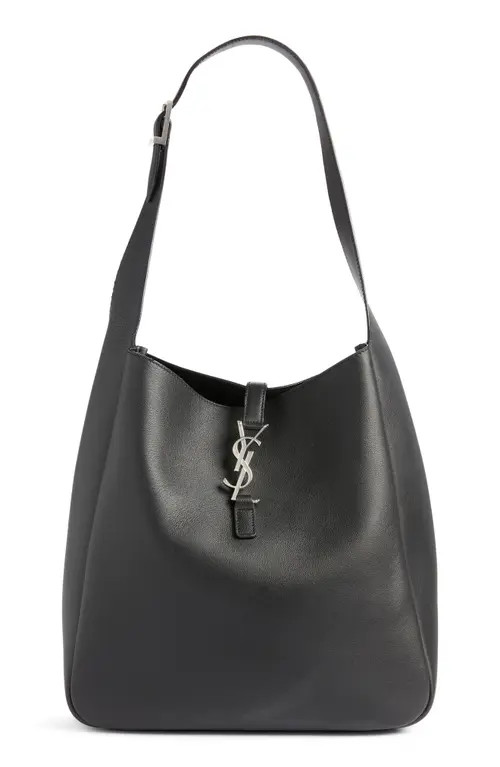 Saint Laurent Large 5 à 7 Leather Hobo Bag in Noir at Nordstrom | Nordstrom