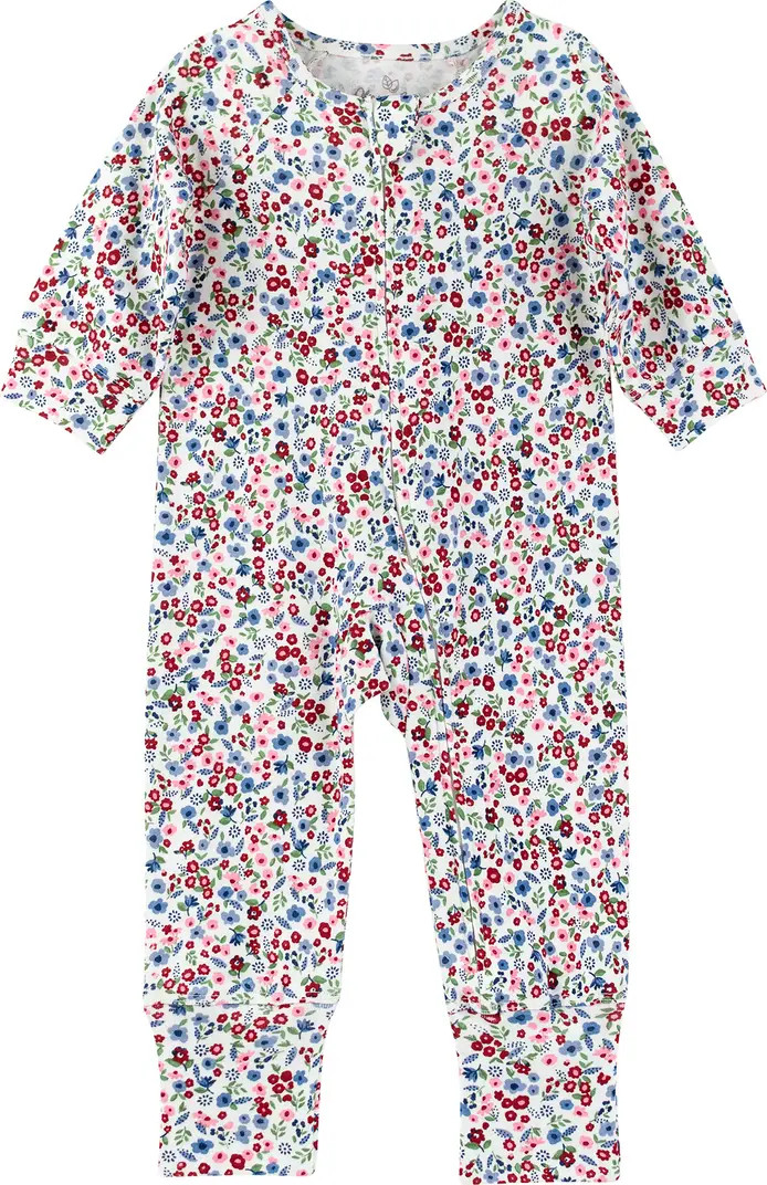 Oliver & Rain Floral Print Organic Cotton Romper | Nordstrom | Nordstrom