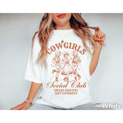 Comfort Cowgirls Social Club Shirt Cowgirl Lover T-Shirt Cute Western Tee Cowgirl Social Club Gift For Country Cowgirl Friend | SHEIN