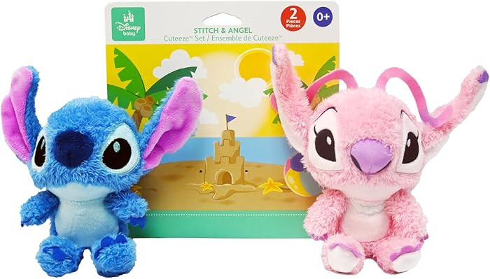KIDS PREFERRED - Disney Baby Lilo & Stitch CUTEEZE 2 Pack Angel & Stitch Plush Stuffed Animals, E... | Amazon (US)