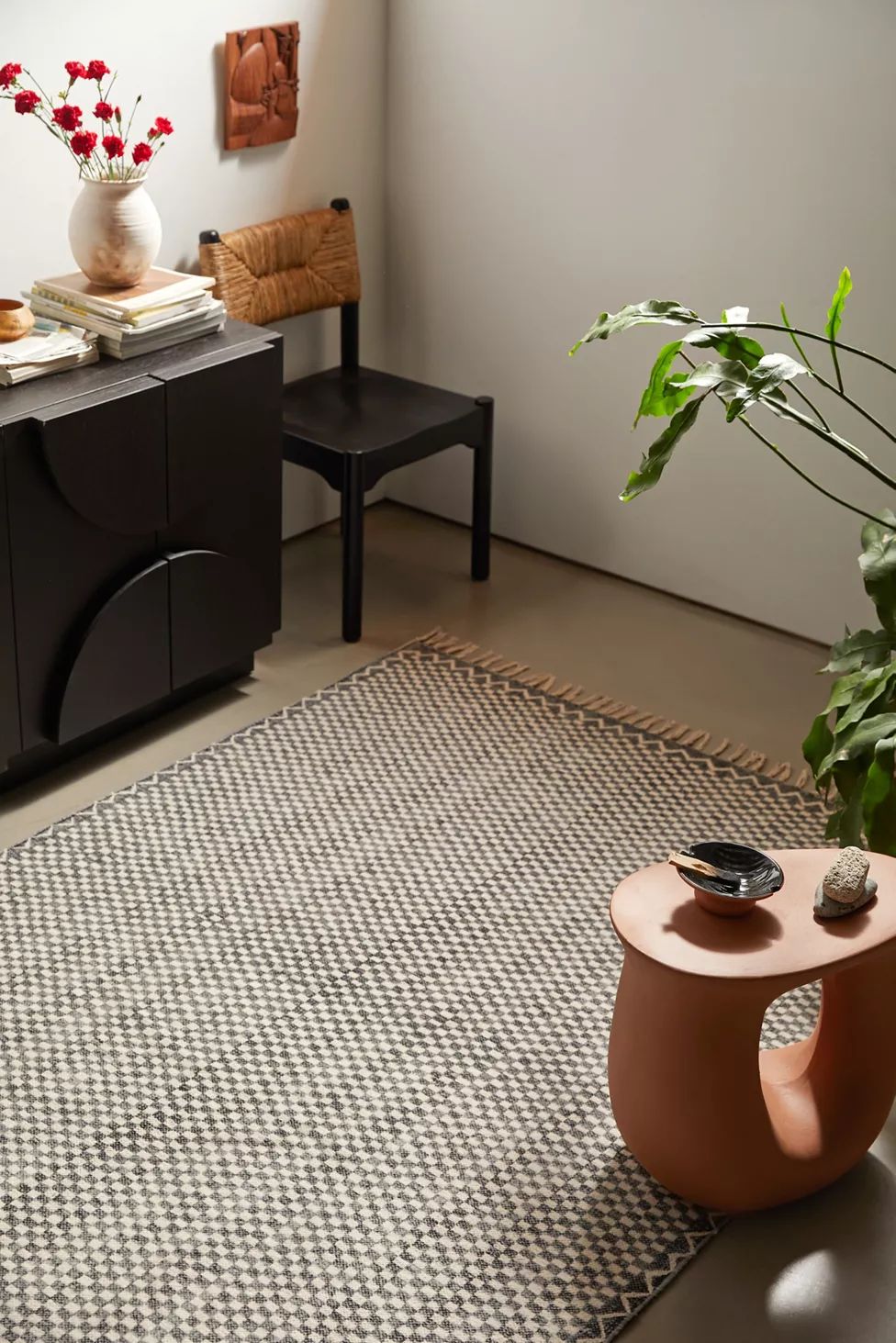 Brushed Checkerboard Rug | Urban Outfitters (US and RoW)