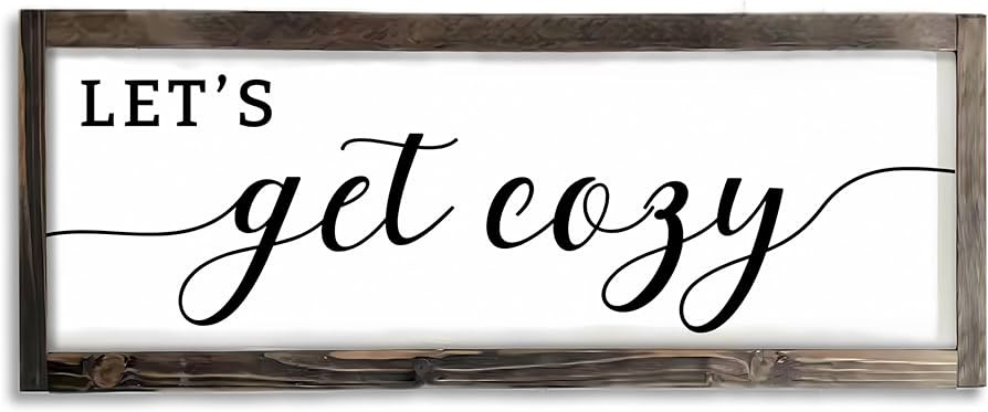 Dazingart Let's Get Cozy Sign, Farmhouse Bedroom Wall Art Decor, Framed Wood Sign for Housewarmin... | Amazon (US)