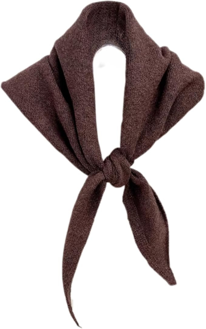Knit Triangle Scarf for Women Knitted Head Scarf Y2k Bandana Fisherman Downtown Girl Aesthetic Ac... | Amazon (US)