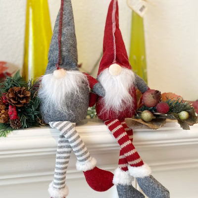 Wrapables Long-Legged Gnome Plush Dolls, Winter and Holiday Tabletop Decorations (Set of 2) | Target