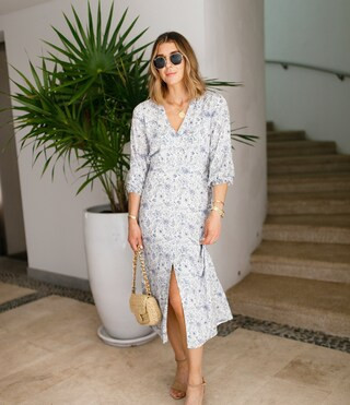 Splendid x Cella Jane Blog Floral Print Long Sleeve Cut-Out Back Midi Dress | Dillard's | Dillard's