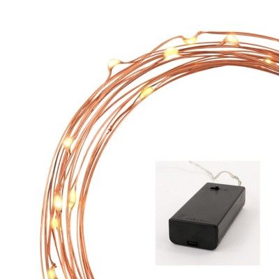 Philips 30ct Christmas LED Dewdrop Lights Battery Operated Warm White Copper Wire | Target