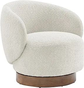 KISLOT Swivel Accent Modern Round Barrel Armchair Upholstered Performance Fabric Sherpa Chair for... | Amazon (US)