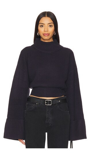 WeWoreWhat Cropped Turtleneck Sweater in Navy. Size S. Also in L, M. | Revolve Clothing (Global)