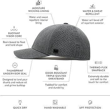 melin A-Game Hydro, Performance Snapback Hats, Water-Resistant Baseball Caps for Men & Women, Gol... | Amazon (US)