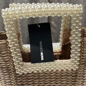 Fashion  nova  Pearl Handle Straw Bags for Women Hand-woven Shoulder | Poshmark