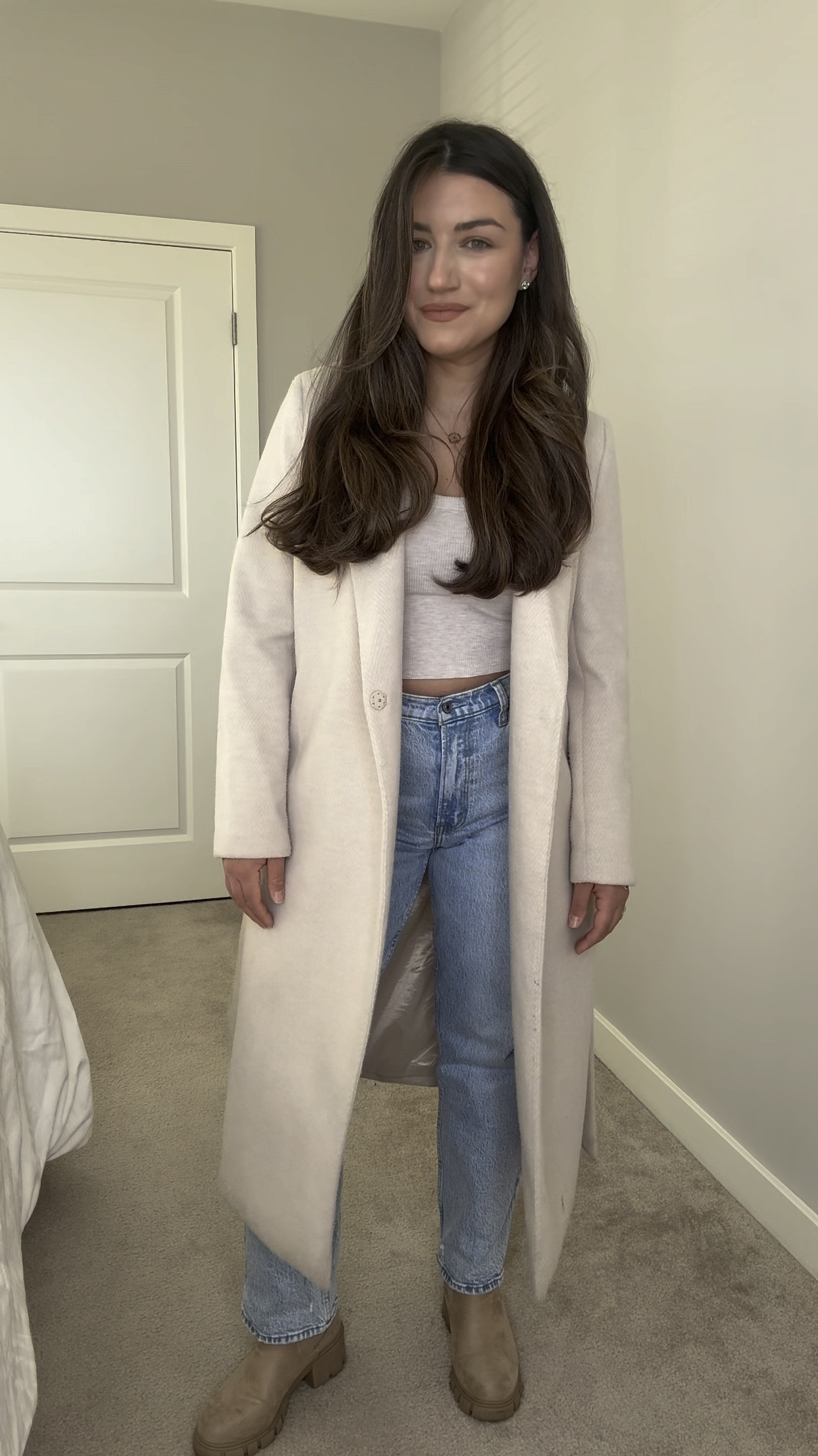 I’m 5’4 1/2” and weigh in the 140’s. My coat is from H&M and no longer available so I linked similar! 
Top - XS
Jeans - 27S (curve love Ulta high rise 90’s straight in color “light”)
Coat - small



#LTKshoecrush #LTKbeauty #LTKstyletip