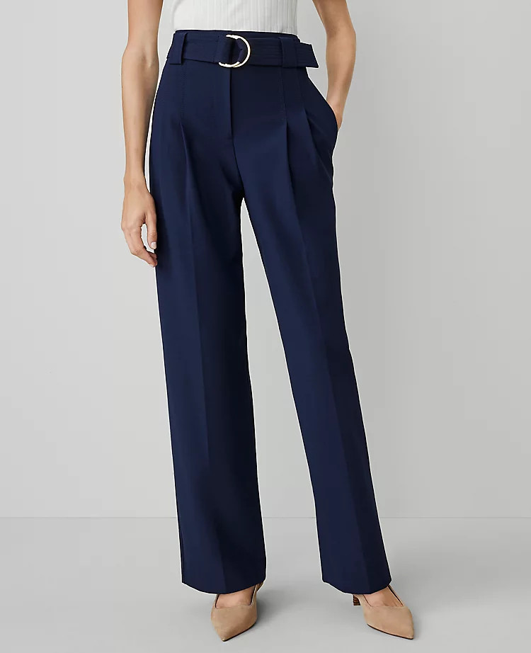 The Belted Straight-Leg Pant | Ann Taylor