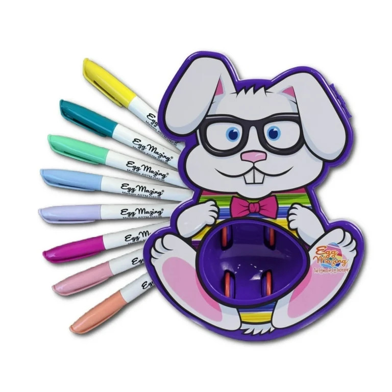 The Eggmazing Easter Egg Decorator - Bunny Easter Egg Decorator -  8 Colorful Quick Drying Marker... | Walmart (US)