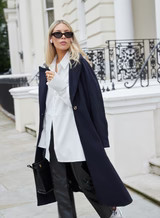 Navy Longline Coat - Betty | 4th & Reckless