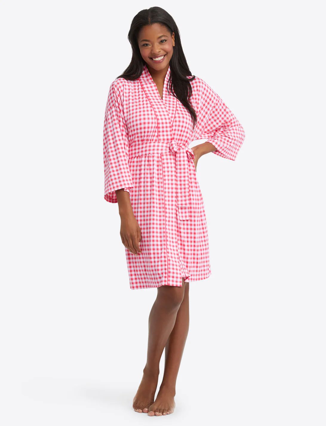 Louise Robe in Raspberry Gingham | Draper James (US)