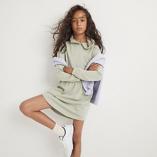 Girls' hooded dress in french terry | J.Crew US