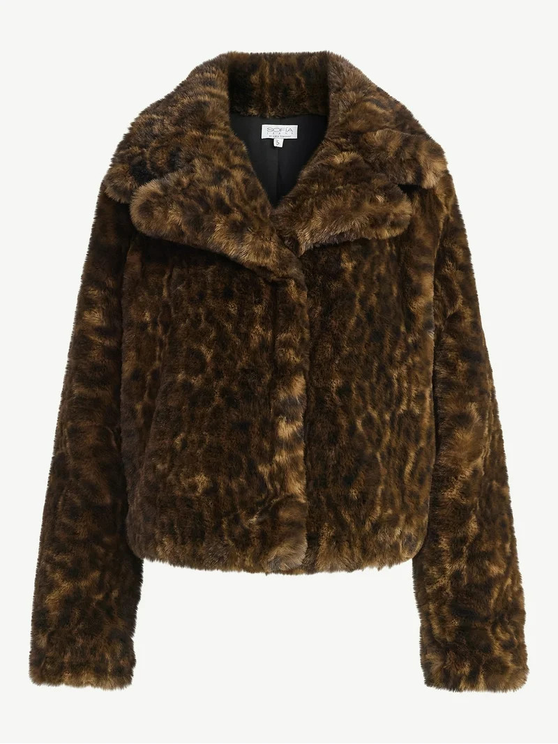 Sofia by Sofia Vergara Women's and Women's Plus Size Faux Fur Chubby Jacket, Sizes XS-4X | Walmart (US)