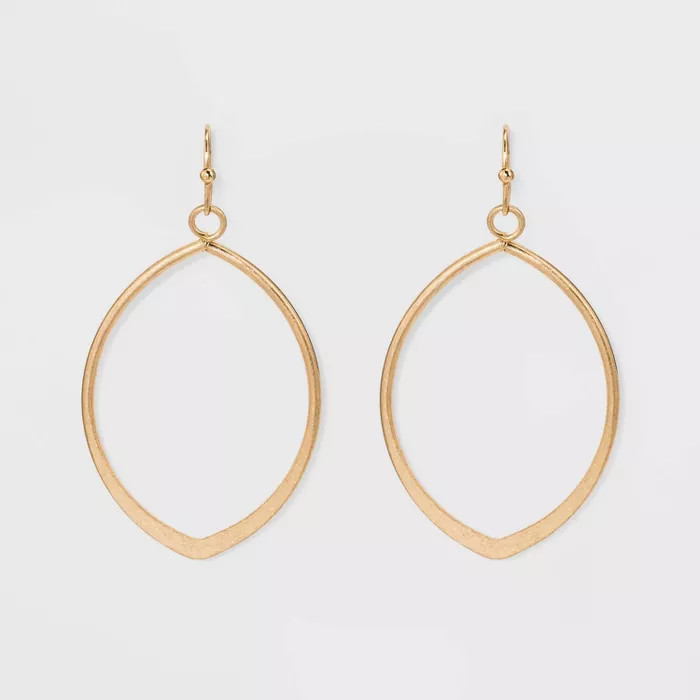 Metal Cut Out Teardrop Hoop Earrings - Universal Thread™ | Target